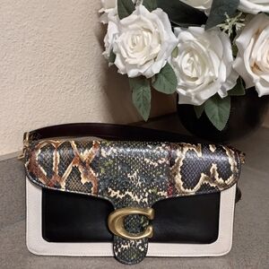 COACH Tabby Shoulder Bag 26 With Snakeskin Detail